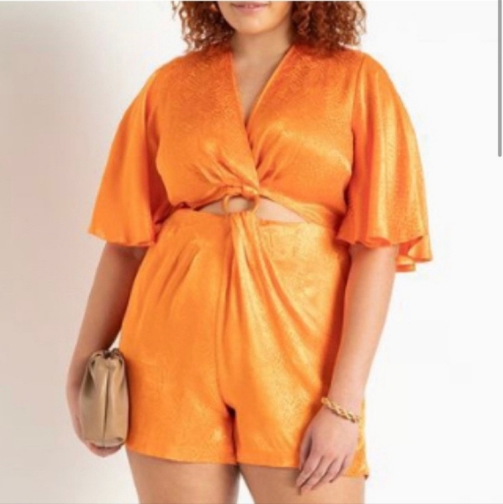 Eloqui Orange cutout Romper size 20